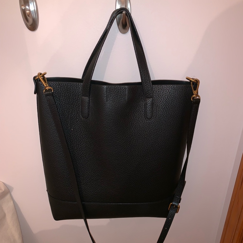 Black faux leather Nordstrom satchel bag